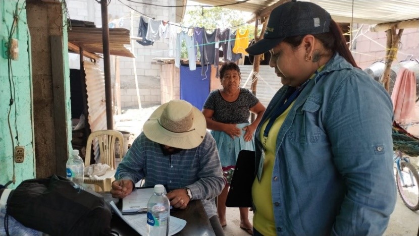 FOPAVI realiza visitas a viviendas afectadas por los sismos en Palín, Escuintla